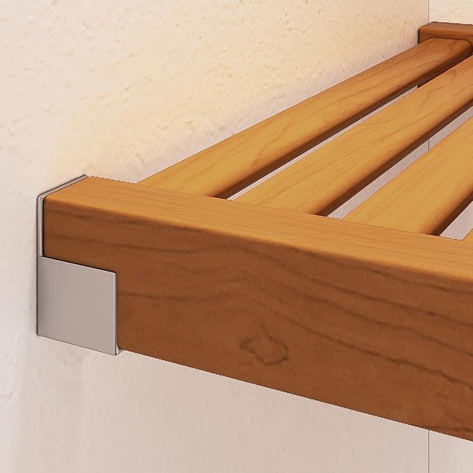 John Louis Home Solid Wood Walk-In Closet Organizer - 100% Real Wood Cut-to-Fit System with Adjustable Shelves, Metal Garment Bars & Ventilated Design for Custom Storage (Honey Maple)