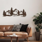SIGNLEADER Metal Wall Art Decor Mountain Pine trees Modern Abstract Wall Sculpture Hangings Home Decoration for Living Room, Bedroom, Bathroom, Kitchen, Outdoor - 18" Bronze