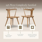 Poly & BARK Mid Century Modern Enzo Oak Dining Chair – Solid Oak Wood Splat Back Chair, 18" Seat Height, 32" Tall – Stylish MCM Kitchen & Dining Room Chair