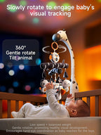TUMAMA Baby Crib Mobile, Nursery Musical Mobile with Remote Control,Projection Night Light, Music and White Noise, Mute Spin Motor Nursery Sensory Toys for Infant 0 3 6 9 Month Newborn Xmas Gift