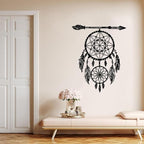 YDONVTI Dream Catcher Metal Wall Decor, Large Dream Catcher Wall Art, Metal Boho Wall Art, Feather Arrow Decoration, Native American Decor, for Bedroom(Silver, 48" L x 38" W/121x97cm)