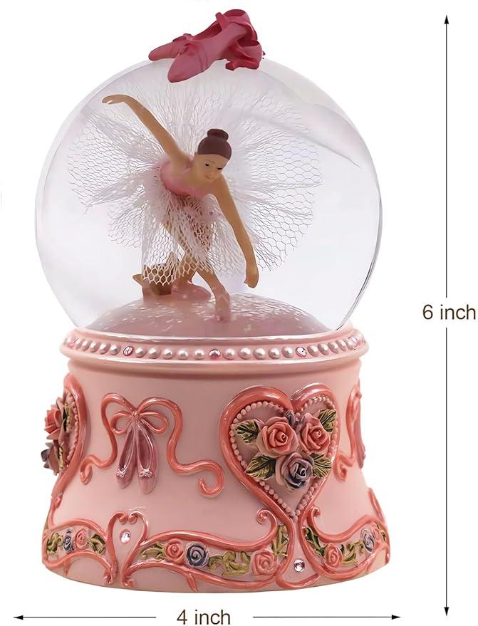 Musical Ballerina Snow Globes Lighted Snow Globe, Swan Lake Music Box Ballet Recital Gifts for Girls, Daughter, Granddaughter