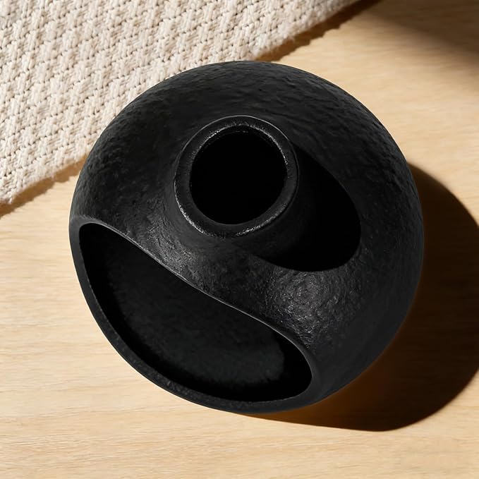 Palo Santo Holder, Incense Holder for Sage, Wood Sticks, Cones, Incense Burner Ceramic Mini Chimney for Meditation Yoga, Ash Catcher Room Home Decor(Black)