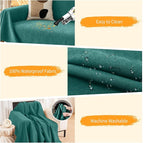Deep Dream Cat-Scratch Resistant Couch Cover, Waterproof Sofa Cover for 3 Cushion Couch Washable, Pet Friendly Couch Protectors Anti Slip Thickened Love Seat Slipcovers for Dogs Pets,71" x 134",Green