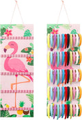 Tudomro Hanging Headband Holder for Girls Felt Hair Accessories Organizer with 60 Elastic Bands Bow Hanger for Girls Hair Bows Without Headbands(Flamingo,Fresh Color)