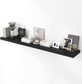 72 inch Floating Shelves for Wall, 12 Inch Deep Floating Shelf, Hanging Shelf with Invisible Brackets, Rustic Wooden Wall Shelves for Bathroom, Bedroom, Living Room,Farmhouse Set of 1,Black