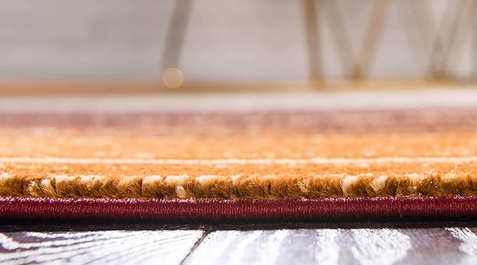 Unique Loom Barista Collection Area Rug - Mundo Nova (7' 10" Round, Beige/ Blue)