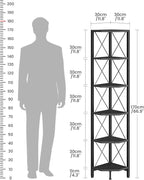 6-Tier Corner Shelf, Corner Bookcase, 66.9" Tall Vertical Display Rack, Plant Stand, Open Storage Shelf, for Living Room, Bedroom, Study, Kitchen, Black TCJ13BB