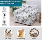 KRFOONN 2 Piece Couch Chair Cover Printed Sofa Covers Couch Covers Stretch Armchair Sofa Couch Slipcovers Furniture Protector with Elastic Bottom for Living Room (Armchair, 51)
