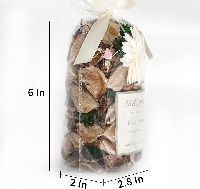 Spring Potpourri Bags,Vanilla Scented Potpourri Bowl Fillers,Dried Flowers,Home Fragrance Sachet of Petal, Vase Decor (White Caramel)-Mini