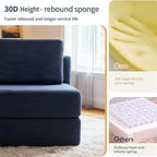 FILUXE Modular Sectional Sofa, Modern Modular Sofa Couch with Deep Seat，Comfy Cloud Couch, Sectional Couches for Living Room, Bedroom and Apartment，1-Seater，Navy Blue
