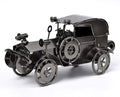 Metal Antique Vintage Car Model QBOSO Handcrafted Collections Collectible Vehicle Toys for Bar or Home Decor Decoration Great Birthday Gift (Black-Silver, Large