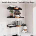 Floating Shelf, Set of 1 Wall Shelf, 30 in W x 12.75 in D x 2 in H Wooden Floating Wall Shelf with Invisible Brackets for Living Room/Bedroom/Bathroom/Kitchen Storage and Decor, Black
