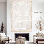 Bedroom Wall Art for Living Room Wall Decor Abstract Art Vintage Kitchen Pictures Office Decor Geometric Circle Beige Art Paintings