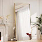 BEAUTYPEAK Gold Full Length Mirror, 71"x26" Rounded Corner Floor Mirror Standing Hanging or Leaning Against Wall, Suitable for Bedroom or Dressing Room