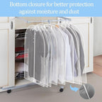 TORONTOKYO 25 Pack 31" Garment Bags for Hanging Clothes, Clear Plastic Garment Bag Dust-Proof Suit Protector Clothes Cover with Zipper for Closet Storage and Travel