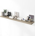72 inch Floating Shelves for Wall, 12 Inch Deep Floating Shelf, Hanging Shelf with Invisible Brackets, Rustic Wooden Wall Shelves for Bathroom, Bedroom, Living Room,Farmhouse Set of 1,Grey
