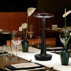 LED Cordless Table Lamps Rechargeable - Outdoor Battery Operated Portable Table Light 3 Color Stepless Dimming Tables Lamp with Memory Function, IP54 Waterproof for Patio Restaurant Dining (Black)