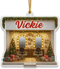 Personalized Hair Salon Christmas Ornament 2025, Flat Acrylic Custom Name Ornament, for Hairstylist, Hairdresser Keepsake, Beauty Shop Christmas Tree Decoration