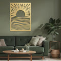 SIGNLEADER Metal Wall Art Decor Moons in Landscape Minimalist Modern Abstract Wall Sculpture Hangings Home Decoration for Living Room, Bedroom, Bathroom, Kitchen, Outdoor - 36" Gold