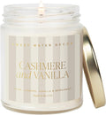 Sweet Water Decor Cashmere and Vanilla Patterned Candle – Soy Candles with Coconut, Bourbon Vanilla, Cashmere, Sandalwood, Musk – 40 Hour Burn – 9oz Clear Glass Jar – Luxury Spring Candle