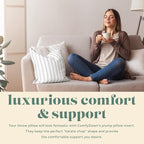 ComfyDown Set of Two 24X24 Decorative Throw Pillow Insert, Down and Feathers Fill, 100% Cotton Cover 233 Thread Count, Square Pillow Insert - Made in USA