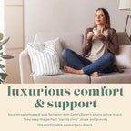 ComfyDown Decorative Throw Pillow Insert, Down and Feather Fill, 100% Cotton Cover, 233 Thread Count - Made in USA (16" X 28")