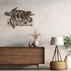 SIGNLEADER Metal Wall Art Decor Turtle Minimalist Modern Abstract Wall Sculpture Hangings Home Decoration for Living Room, Bedroom, Bathroom, Kitchen, Outdoor - 18" Bronze