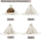 Ceramic Palo Santo Holder Burner,Incense Cone Holder,Mini Chiminea for Palo Santo Sticks and Sage Burner,with Handmade Heat Insulated Mat,Dust Brush,Metal Tweezer. (White Volcano)