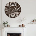 SIGNLEADER Metal Wall Art Decor Bronze Circle Stripes Minimalist Modern Abstract Wall Sculpture Hangings Home Decoration for Living Room, Bedroom, Bathroom, Kitchen, Outdoor - 18" Bronze
