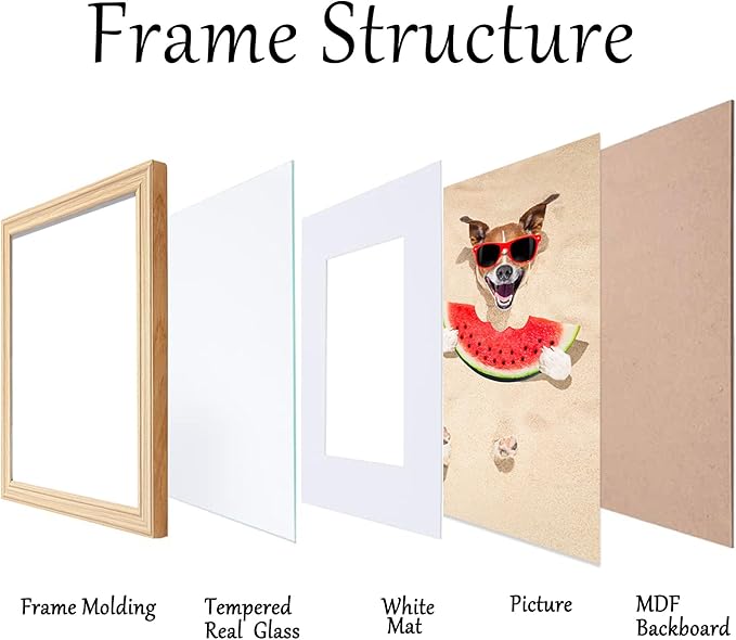 12x12 Picture Frame Natural,12 x 12 Frame with Mat for 8x 8,Rustic Wooden Frame 12x12 with Real Glass,Square 12 by 12 Frame Collage Gallery Frames Wall,Perfect Décor Gifts