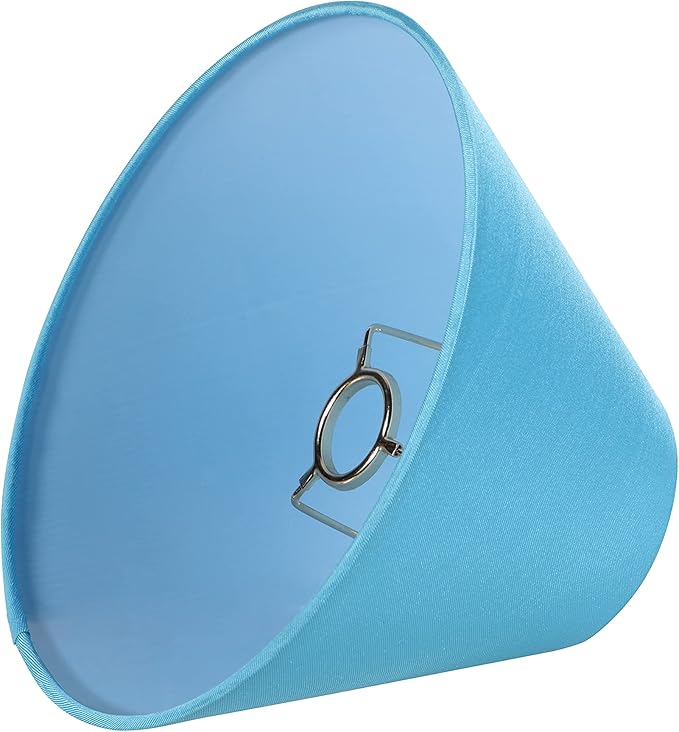 Aspen Creative 56032, Hardback Empire Transitional UNO Lamp Shade, Sky Blue, 4" Top x 10" Bottom x 7" Slant, Slip UNO 33mm