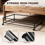 Under Bed Storage with Wheels, 2 Pack Under bed Storage Containers, XXL 60L Rolling Under Bed Drawers on wheels for Clothes, Shoes, Blankets in Bedroom, Dorm, Black