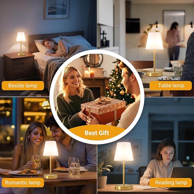 1 Pack Cordless Table Lamp Rechargeable, 10000 mAh Portable LED Battery Operated Lamp with Remote Control, 10 Colors Dimmable Touch Desk Light with Timer for Bedside Night Light Outdoor Patio Camping