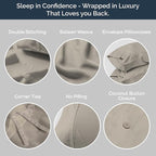 Olive + Crate Tencel Eucalyptus Cooling Duvet Cover Set - Hypoallergenic, Lyocell Tencel Duvet Cover - Temperature Regulating with Hidden Button Closure & Corner Ties - Queen Size [Taupe Sand]