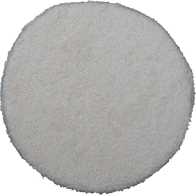 Bloomingville Round Sherpa Upholstered Pouf with Pine Wood Feet, Cream and Natural