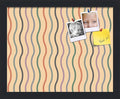 PinPix 15x12 Inch Cork Bulletin Board. This Decorative Framed Pin Board Comes with Multi Color Waves Design and a Satin Black Frame. Ideal for Home Office Decor or Message Board (PinPix-565)