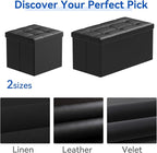 BRIAN & DANY 30 Inches Storage Ottoman Bench, Faux Leather Ottoman with Storage, Folding Bench Shoe, Foot Rest Stool, for Living Room, Black