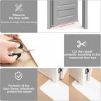 Uross Carpet Protector for Pets -3.6FT 3PCS White Round Corner Plastic Carpet Protector, Under Door Cat Carpet Protector for Doorway, Anti Cat Scratch Carpet Mat, Stop Cats from Scratching Carpet