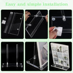 Acrylic Book Display Holder Clear Tabletop Display Stand Artwork Storage Rack for Home Office Book Picture Plate Frame Albums Record Magazine Tablet Clear, 7.8 x 3.5 x 7.6Inch
