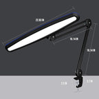 Neatfi XL LED Desk Lamp with Clamp – 2,200 Lumens, 23” Wide, Dimmable Task Light for Office, Study, Crafting & Nail Techs (Non-CCT with Clamp, Black)