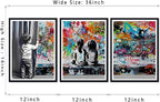 Novatique Abstract Pop Art Wall Decor Street Graffiti Wall Art Teenager Graffiti Art Painting Canvas Print for Living Room Bedroom,12" x 16" x 3Pcs