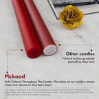 10-Inch Tall Dripless Taper Candles Set of 4 - Dark Red Tapered Candles, Perfect for Christmas - Smokeless, Unscented, Long Burning - Hand Poured, Colored Tall Candlesticks - Bordeaux