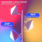 36W RGBCW Floor Lamp, Color Changing LED Tree Floor Lamp, Stepless Dimmable Tall Standing Lamp with Remote & Touch Control, 2700K-6500K Modern Floor Lamps for Living Room, Bedroom, Gaming Room -Silver