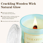 2 Pack Candles for Home Scented,Wood Wick Sage Citrus Scented Candle,22.6 oz 150 Hour Long Burning Lasting, Natural Soy Wax Candles Gifts Set,for Holiday Day