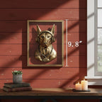 JJALIGHTS Animal Heads Wall Decor Doberman Resin Animals Sculptures Dobie Head Wall Hanging Decoration Imitation Copper vintage Wall Sculpture for Living Room Bedroom Office