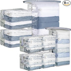 TAILI 8 Pack Vacuum Storage Bags, Cube Space Saver Bags Combo(3 Jumbo +5 Medium), Vacuum Seal Bags for Bedding, Clothing, Comforters, Blankets, Closet Oragnizaer and Space Saving