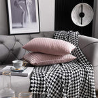 12x20 Pink Throw Pillow Covers: 2 Pack Original Striped Velvet Rectangular Decorative Pillow Cases for Farmhouse Couch