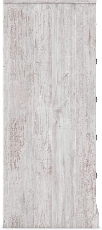 Signature Design by Ashley Paxberry Boho 5 Drawer Chest of Drawers, Whitewash