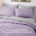 Bedsure Full Size Comforter Set - 7 Pieces Reversible Light Purple Bedding, Full Size Bed Set for All Seasons, Bed in a Bag with Down Alternative Comforter, Sheets, Pillowcases & Shams